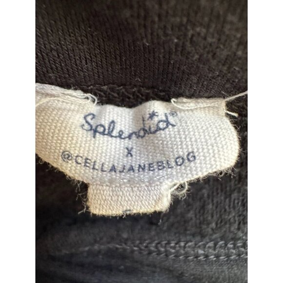 Splendid Black Long Sleeves Crew Neck Crop Jumpsuit Women Size Small - Picture 5 of 7